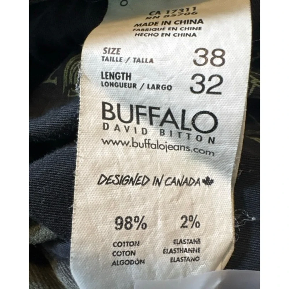 Buffalo David Bitton Mens Camo Straight Leg Jeans Green Camouflage 38x32